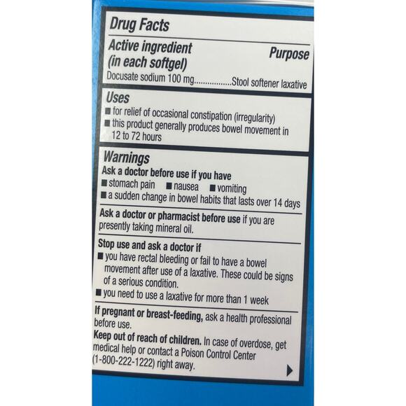 Lot of 3 New CVS 30 ct Stool Softener Softgels Factory Sealed Boxes (90 total) - Picture 2 of 4